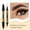 Coffee, variant on Double Head Eyebrow Pencil, Eyeliner Pencil, Four Pronged Double Head Mini Pen, Waterproof Sweat Resistant Long Lasting Eyebrow and Eyeliner Makeup Tool Ergonomic Design Easy To Use