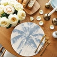 thumbnail image 2 of Blue Palm Tree Round 15 Inch Placemats Set of 2, Coastal Summer Wooden HeatResistant Non Slip Place Mats for Dining Table, Wipeable Braided Kitchen Table Mats for Housewarming, 2 of 9