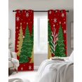 thumbnail image 2 of Red Christmas Tree Blackout Curtains for Bedroom, Thermal Insulated Drapes, Green Golden Xmas Tree Snowflake Winter Black Out Curtains 63 Inch Long Room Darkening Kitchen Curtains 42"x63" 2 Panels, 2 of 8