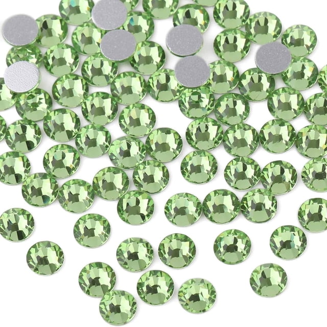 Beadsland 1440 piezas de diamantes de imitación de cristal con parte trasera plana, gemas redondas, 1,3 mm-6,5 mm, negro (SS16 (3,8-4,0 mm))