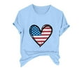 thumbnail image 4 of Fznquz Crew Neck Womens Tops Plus Size 4th of July Short Sleeve T Shirts 2025 Patriotic Casual Blue Womens Blouse, 4 of 4