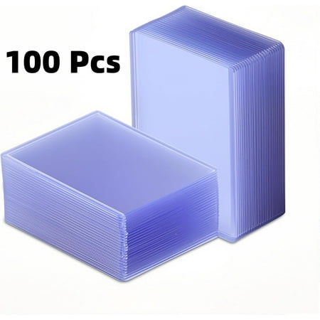 LQQBOX 100 Pcs Topload Card Holder, Card Protector, 3" x 4" Hard Plastic Card Sleeves, Baseball Card Protector
