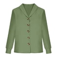 thumbnail image 6 of GUACER Long Sleeve Blouses for Women Casual Cotton Linen Button Down V Neck Loose Elegant Business Clothes, 6 of 8