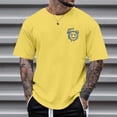 thumbnail image 2 of Playeras Interiores Para Hombre, Blusa Informal De Verano Con Estampado De Empalme De Color Para Hombre, Camiseta De Manga Corta Con Cuello Vuelto, 2 of 7