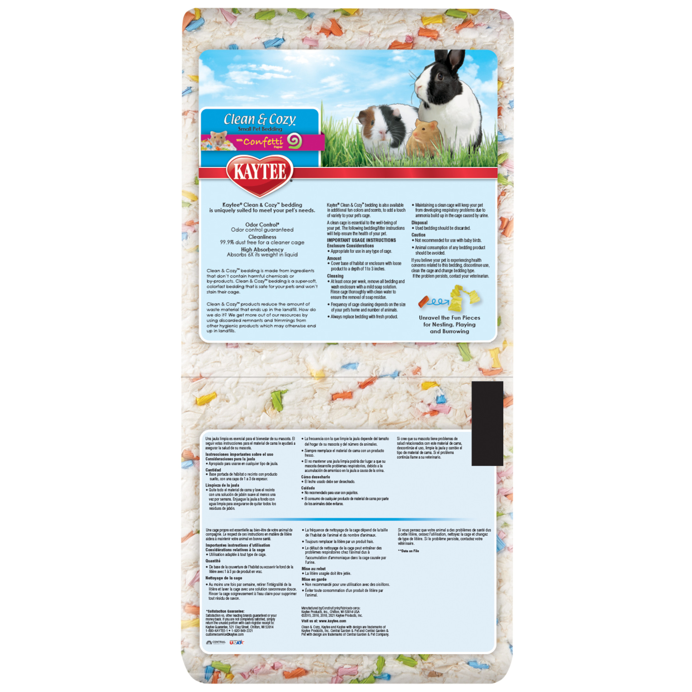 Kaytee Clean & Cozy Confetti Bedding, 2-Pack photo 8