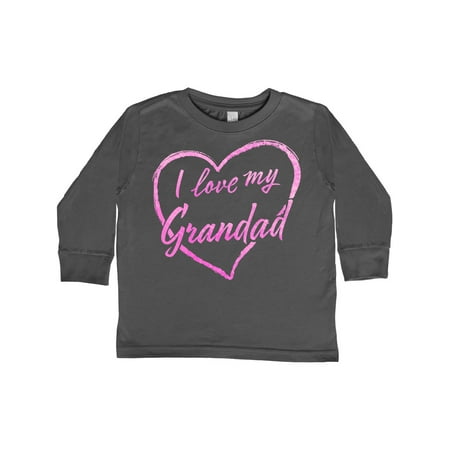 

Inktastic I Love My Grandad in Pink Chalk Heart Gift Toddler Boy or Toddler Girl Long Sleeve T-Shirt