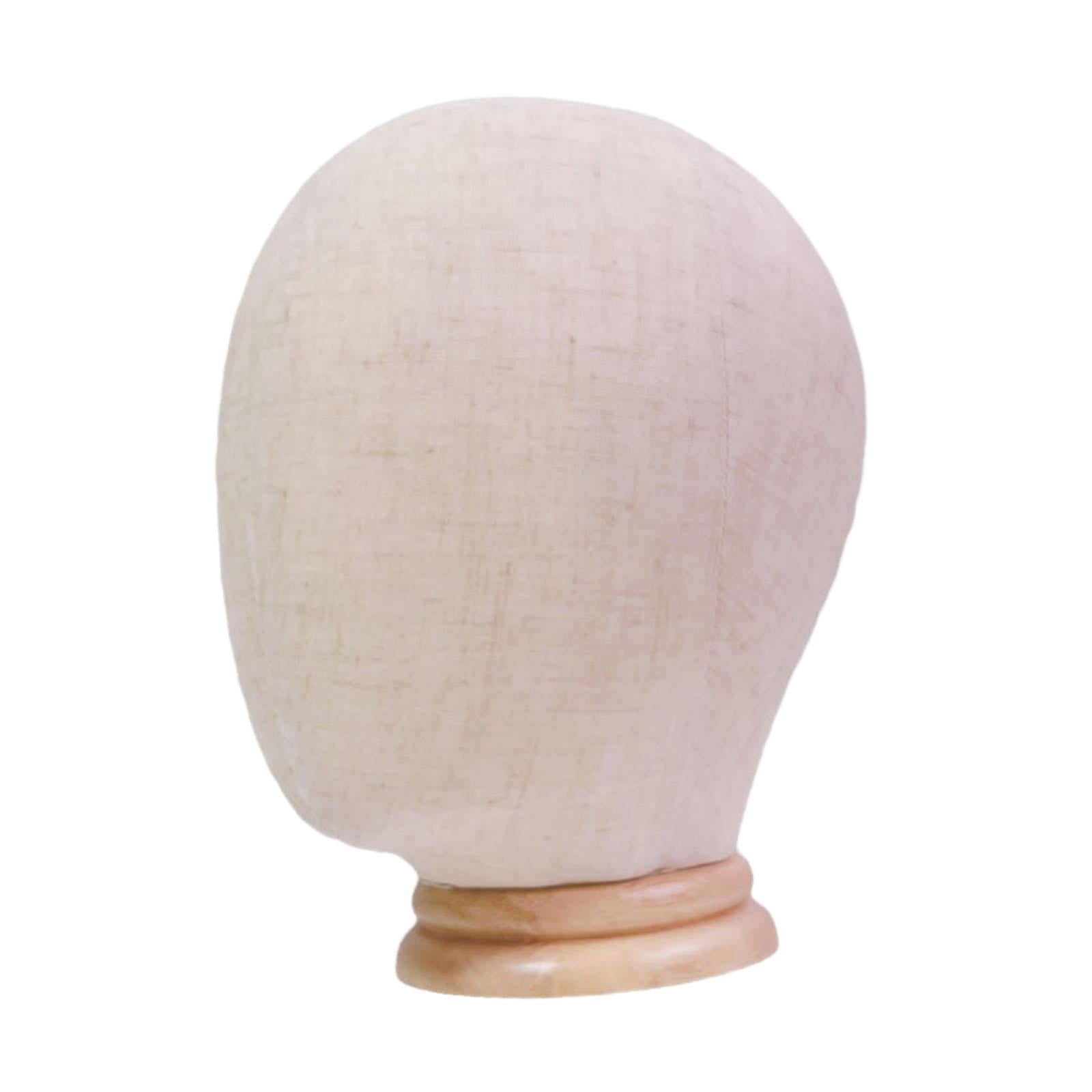 Gazechimp Display Head Freestanding Linen Manikin Head for Salon Caps Hats Scarves