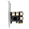 thumbnail image 1 of Tachiuwa 1 to 4 PCI Slots PCIe Riser Card High Stability Premium Fits x1 x4, x8, x16 Slot Golden, 1 of 9