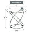 thumbnail image 6 of ASYA Glass Round End Table, Tea Table Accent Side Table for Living Room, Small Nightstand for Bedroom Office, Chrome, 6 of 13