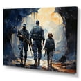thumbnail image 2 of Designart "Shadows Of Military Soldiers On Duty" Military Canvas Art Print, 2 of 7