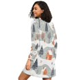 thumbnail image 2 of FORMRS Womens Long Sleeve Nightgowns Crew Neck Sleep Shirt Soft Pajamas Sizes S-3XL, Cartoon Orange Houses, 2 of 8