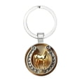thumbnail image 2 of SmartBy Retro Horse Keychain Horseshoe And Horse Pendant with Keyring Golden Horse Lucky Keychain Gift for Men Women Horse Lovers, 2 of 6