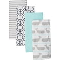 thumbnail image 4 of Hudson Baby Infant Boy Cotton Flannel Burp Cloths 4pk, Gray Whale, One Size, 4 of 5