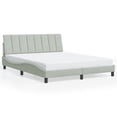 thumbnail image 1 of vidaXL Bed Frame with Headboard Light Grey 152x203 cm Velvet, 1 of 5