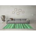 thumbnail image 3 of Ahgly Company Indoor Square Abstract Turquoise Blue Modern Area Rugs, 3' Square, 3 of 4