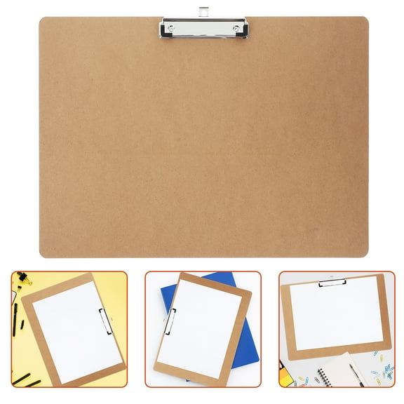 A3 Wooden Clipboard Horizontal Drawing Writing Hardboard with Low Profile Clip for School Office Business Supplies