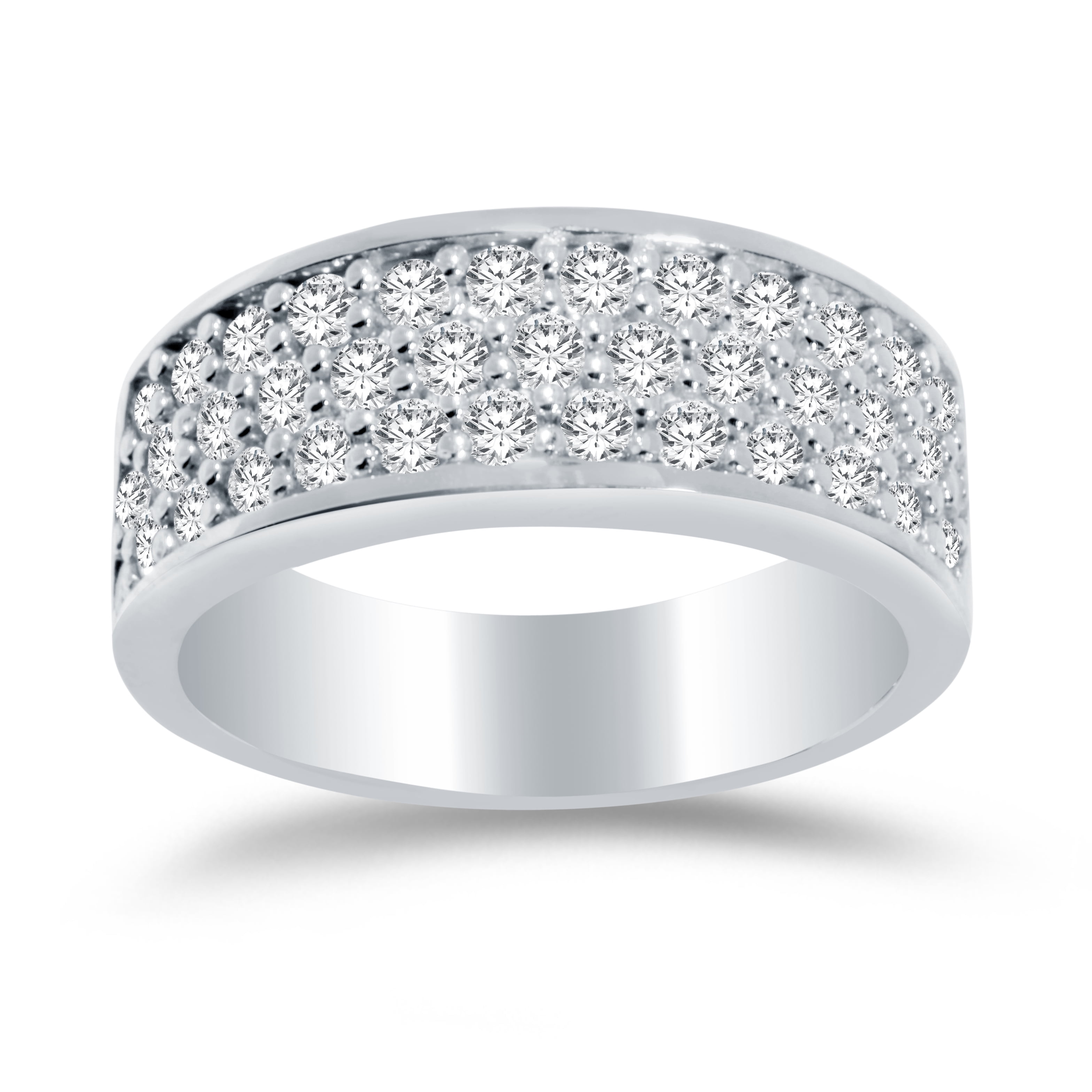 Size 7 to 14 TVS-JEWELS White Gold Plated Mens Band Engagement Ring Round Cut White Cubic Zirconia