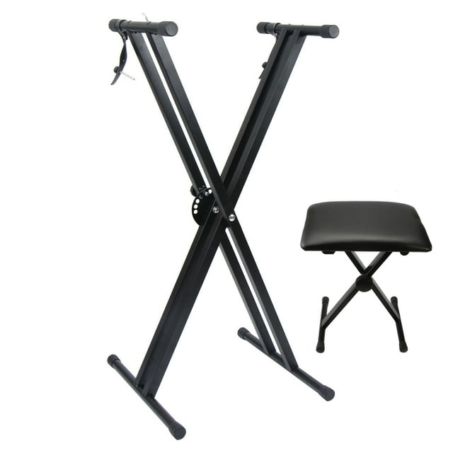 Glarry Portable Adjustable Keyboard Piano Dualtube X Stand and Folding