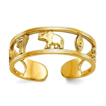 5mm 10k Solid Yellow Gold Polished Luck toe ring toe ring for Women - .9 Grams