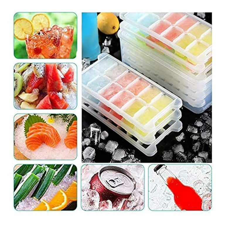  Ice Cube Trays with Airtight Locking Lids [3-Pack Set], Stackable, Leakproof Ice cube Trays