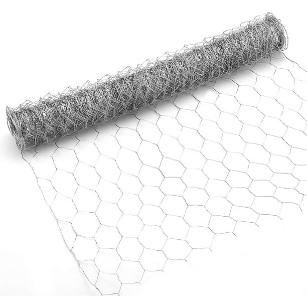 HTAIGUO 13.7×236 inch Chicken Wire Net Metal Galvanized Hexagonal Wire  Netting Lightweight Wire Mesh for Craft Projects and Gardening 