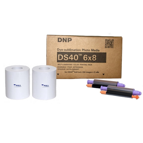 Kit de medios fotográficos DNP DS40 15x20 cm, cinta y papel, 2 rollos