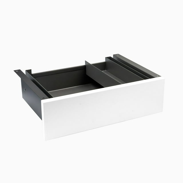 Desky Tiroir Minimal sous le Bureau - Stratifié Blanc / Gris Spatial