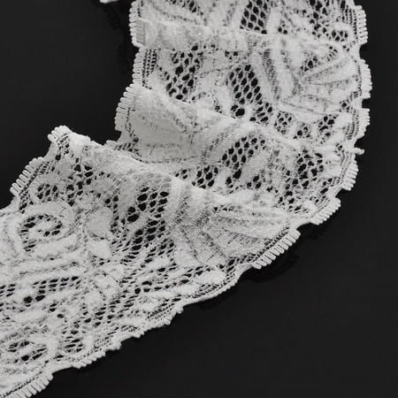 - Sexy Sparkles 10 Yards Cotton Stretch Floral Lace Ribbon Edge Trim Wedding Bridal Dress Whi...