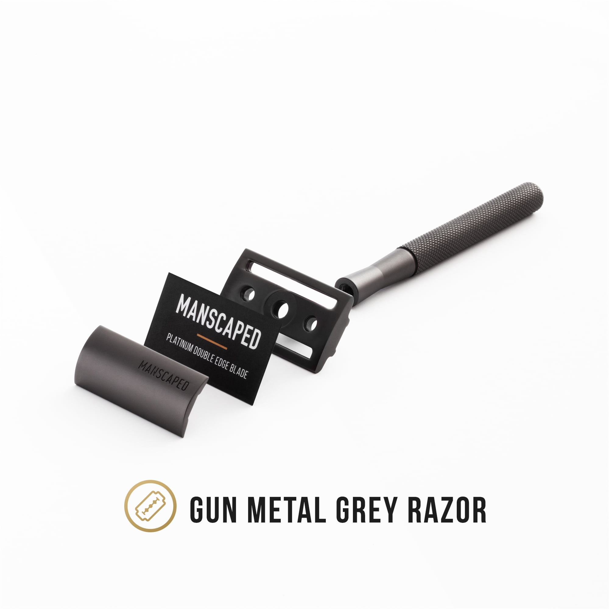 MANSCAPED® The Plow™ 2.0 Men's Premium Single Blade Double-Edged Safety Face Razor - Grey