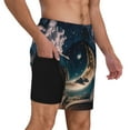 thumbnail image 2 of Fuzoiu Artistic Starry Sky Moon Book Print Men's Swim Shorts,Quick-Dry Double-Layer Swim Trunks,Board Trunks,Beach Shorts Swimwear Bathing Suits-XX-Large, 2 of 6