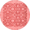 thumbnail image 1 of Ahgly Company Machine Washable Indoor Round Oriental Red Traditional Area Rugs, 7' Round, 1 of 4