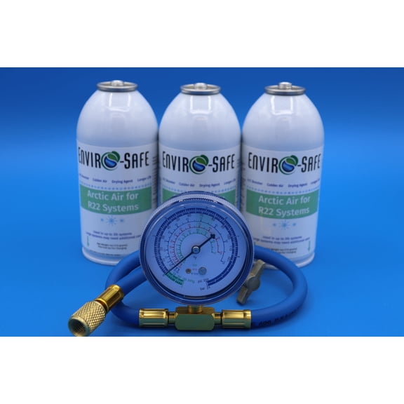 EnviroSafe Arctic Air for R22 Systems – AC Performance Booster Kit (3 Cans) – Removes Moisture, Reduces Friction, Enhances Cooling Efficiency