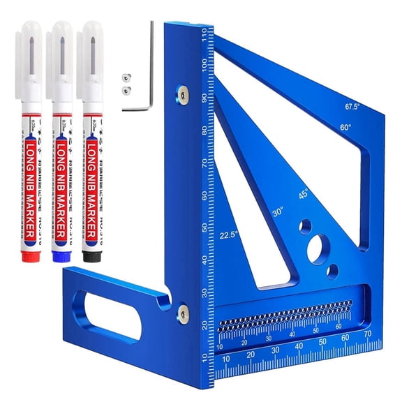 TOP! 3D Multi Angle Measuring Ruler Carpenter Square Aluminum Alloy Woodworking Miter Triangle