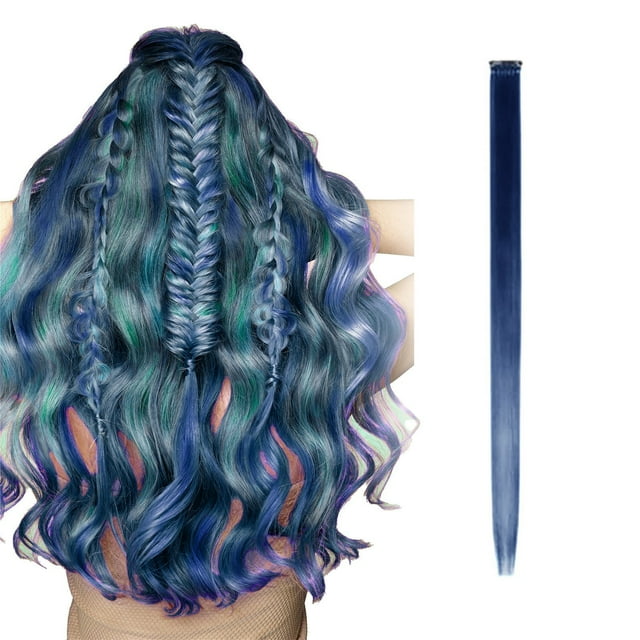 Hair Extensions & Accessories Savings! Bradem Colored Hair Extensions, Multi-Colors Party Highlights Clip in Synthetic Hair, 1X Wig Extensions