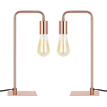 LIANTRAL Table Lamps for Bedroom Bedside Lamps Rose Gold Set of 2