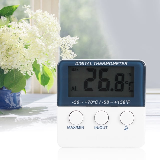 Monitor de temperatura NikouMX mini termómetro electrónico para interiores y exteriores con alarma