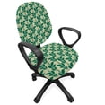 thumbnail image 1 of Garden Art Office Chair Slipcover, Continuous Exotic Leafy Plant Modern Meadow in Natural Tones, Protective Stretch Decorative Fabric Cover, Standard Size, Pale Khaki Forest Green, by Ambesonne, 1 of 5