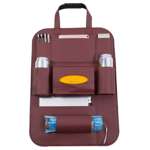 Riwesomey Auto asiento trasero organizador vehículo silla teléfono tableta beber botella titular almacenamiento bolsa de bolsillo Ventana automotriz Borgoña Edición Regular