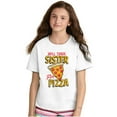 thumbnail image 3 of Will Trade Sister for Pizza Joke Crewneck T Shirts Boy Girl Teen Brisco Brands XS, 3 of 6