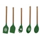 thumbnail image 1 of Utensilios de cocina de silicona con mango de madera de 5 piezas - mango de madera de acacia, 1 of 5