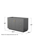 thumbnail image 3 of Wyndham Collection Miranda 54" No-Sink Wood Single Bathroom Vanity in Gray/Gold, 3 of 4