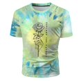 thumbnail image 4 of XUNHAO T-Shirt Discover The Future Mens Summer Casual Sports Tie Dye Lettered Rose Crew Neck Top Trend-Setting Tee, 4 of 5
