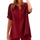 thumbnail image 2 of Camisetas para mujer,Conjunto de top y pantalón corto de manga corta holgado e informal para mujer, 100 % poliéster, cuello en V, ideal para el hogar, sopatenor, 2 of 9