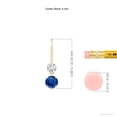 thumbnail image 2 of ANGARA Natural Blue Sapphire Leverback Dangle Earrings with Diamond in 14K Yellow Gold for Women (Size-4mm) | September Birthstone, Anniversary Jewelry Gift for Women | Natural Blue Sapphire Earrings, 2 of 7