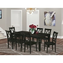 East West Furniture Dining Room Set Black, LGCL9-BLK-W