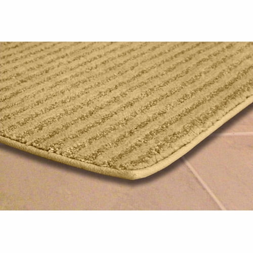 Garland Rug Sheridan Washable Nylon Bath Rug Set, 2 Piece Set (17"x24" Bath Rug, & 21"x34" Bath Rug) Linen