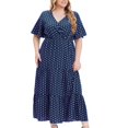 thumbnail image 3 of Birdeem Robe Décontractée pour Femmes, Ample, Estivale, à la Mode, à Col en V, à Manches Courtes, Imprimée, 3 of 8