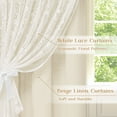 thumbnail image 5 of Alishomtll Beige Linen Curtains with Lace Sheer 84 Inches Long, Double Layer Light Filtering Window Drapes for Bedroom Living Room,W52 X L84,2 Panels, 5 of 8