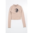 thumbnail image 4 of Ragstock Taupe Celestial Yin Yang Long Sleeve Top, 4 of 4