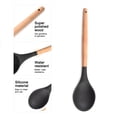 thumbnail image 3 of Juego de 2 utensilios de cocina de silicona para encimera, utensilios de cocina de madera, 3 of 5